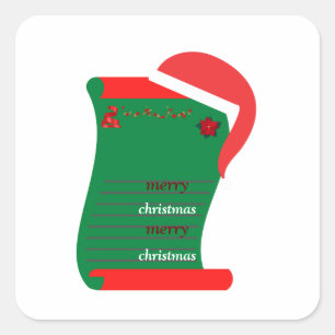 Adesivo Quadrado Feliz Natal