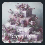 Adesivo Quadrado Feliz Natal<br><div class="desc">Feliz quebra-cabeça de serra de Natal</div>