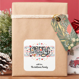 Adesivo Quadrado Feliz Natal