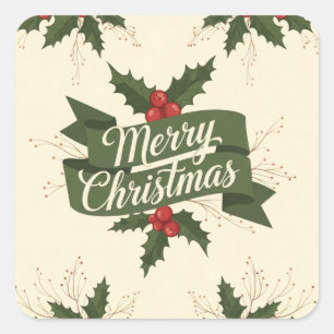 Adesivo Quadrado Feliz Natal