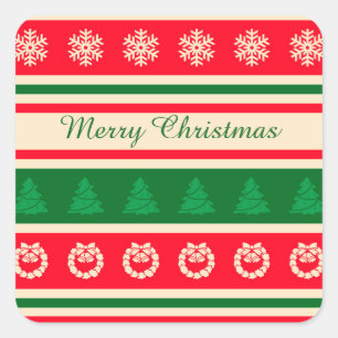 Adesivo Quadrado Feliz Natal