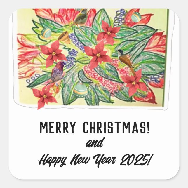 Adesivo Quadrado Feliz Natal! (Frente)