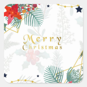 Adesivo Quadrado Feliz Natal