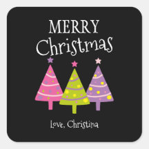 Feliz Natal - Árvores Rosa Personalizadas