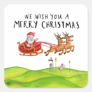 Adesivo Quadrado Feliz Natal com o Papai Noel