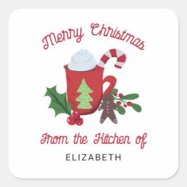 Adesivo Quadrado Feliz Natal da cozinha do presente caseiro