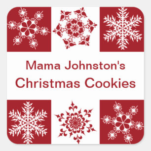 Adesivo Quadrado Feliz Natal - Decoração do Pacote de Presentes de