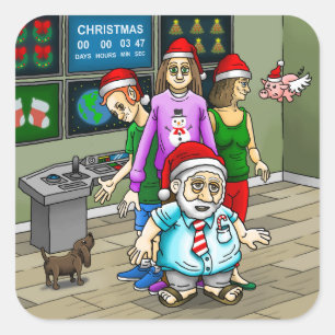 Adesivo Quadrado Feliz Natal do Papai noel