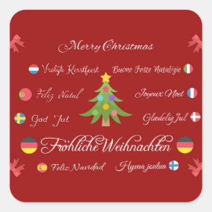 Adesivo Quadrado Feliz Natal e Feliz ano novo!