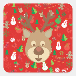 Adesivo Quadrado Feliz Natal e Feliz ano novo! XMAS