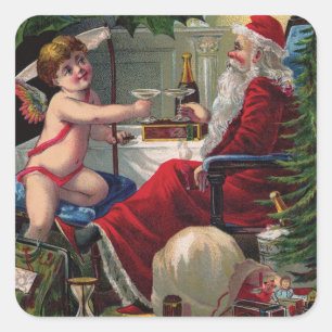 Adesivo Quadrado Feliz Natal e Felizes anos novos