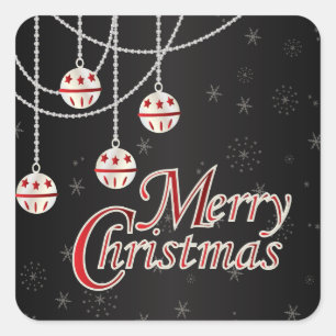 Adesivo Quadrado Feliz Natal Festivo