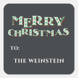 Adesivo Quadrado Feliz Natal Festivo Único