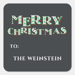 Adesivo Quadrado Feliz Natal Festivo Único