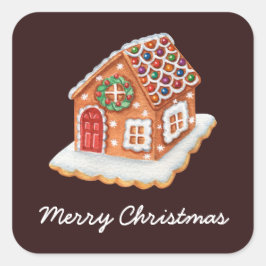 Adesivo Quadrado Feliz Natal Gingercake House