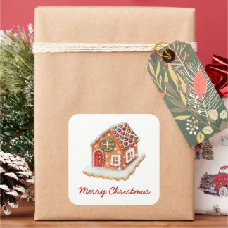 Adesivo Quadrado Feliz Natal Gingercake House