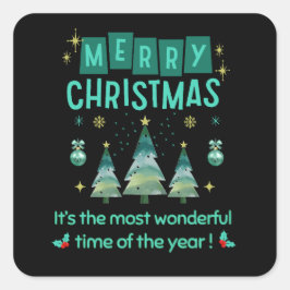 Adesivo Quadrado Feliz Natal - Hora Maravilhosa do Ano