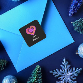Adesivo Quadrado Feliz Natal Neon Personalizado