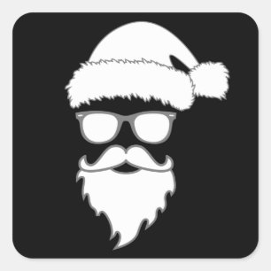 Adesivo Quadrado Feliz Natal Papai Noel Ideia Engraçada do Present