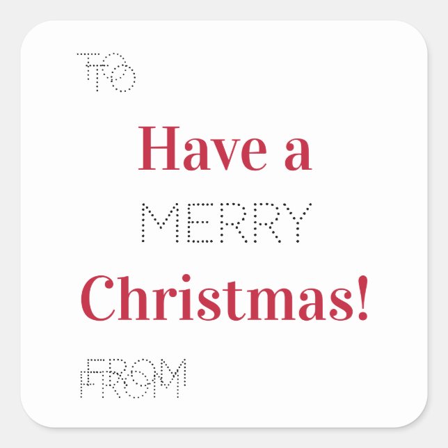 Adesivo Quadrado Feliz Natal Para Da Etiópia Vermelha (Frente)