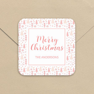 Adesivo Quadrado Feliz Natal Personalizado