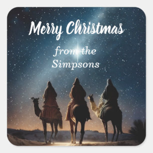 Adesivo Quadrado Feliz Natal Personalizado do Nome