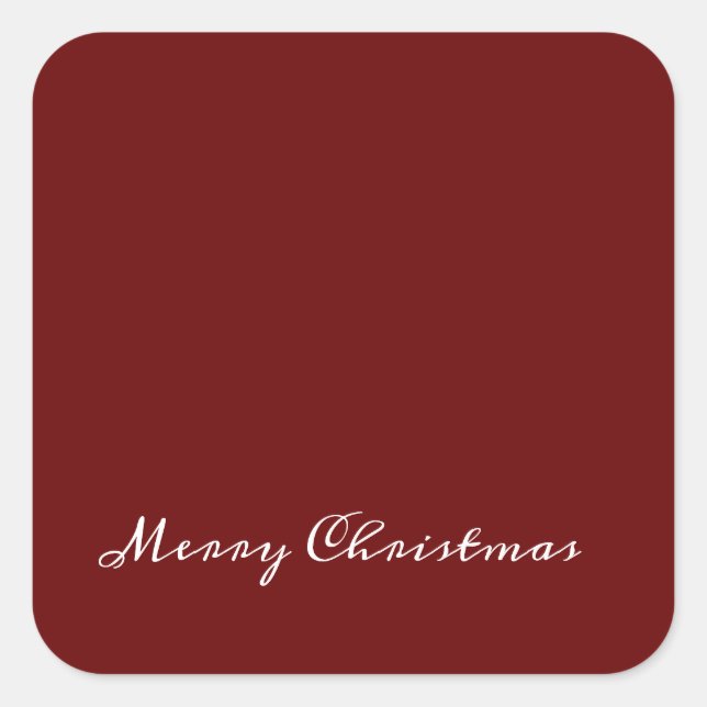 Adesivo Quadrado Feliz Natal - Script Red Simple Modern (Frente)