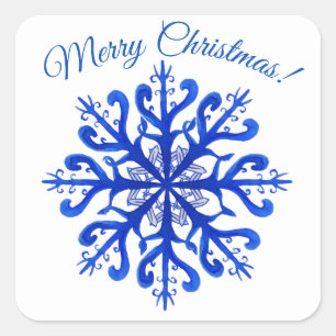 Adesivo Quadrado Feliz Natal Snowflake Sticker