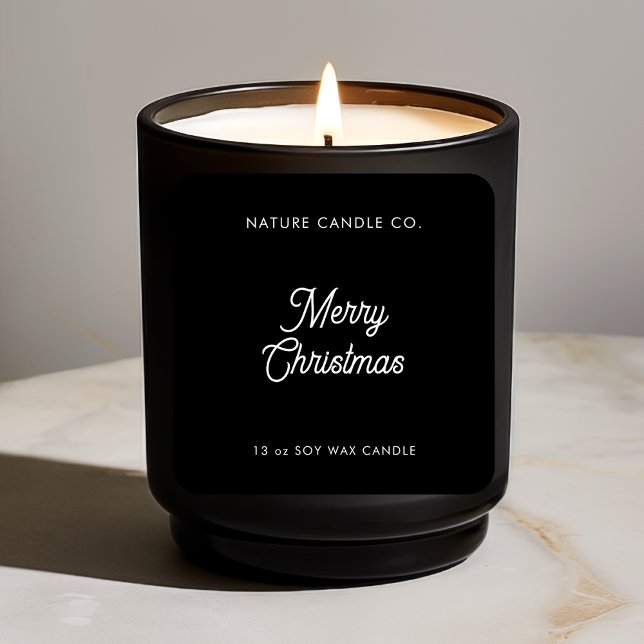 Adesivo Quadrado Feliz Natal Soy Candle | Minimalista Clássico (Criador carregado)