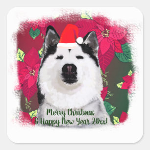 Adesivo Quadrado Feliz Natal, Texto Personalizado do Estudante de F