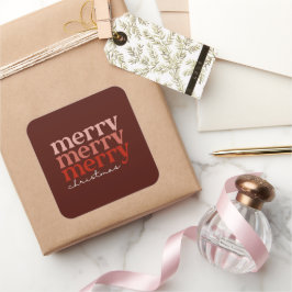 Adesivo Quadrado Feliz Natal Texto Saudando Vermelho