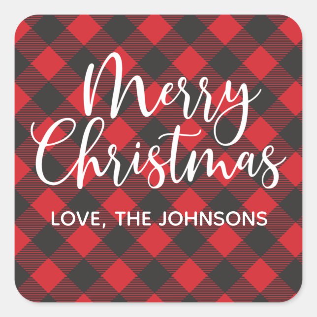 Adesivo Quadrado Feliz Natal Vermelho (Frente)