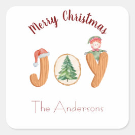 Adesivo Quadrado Feliz Natal vermelho