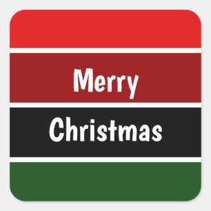 Adesivo Quadrado Feliz Natal Vermelho E Verde
