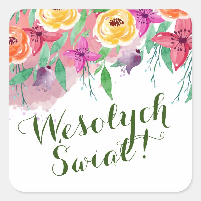 Adesivo Quadrado Feliz Natal Wesołych Świąt po polsku (Frente)
