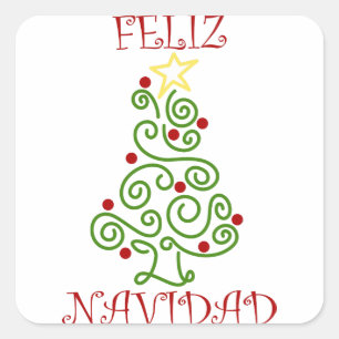 Adesivo Quadrado Feliz Navidad