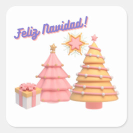 ADESIVO QUADRADO FELIZ NAVIDAD