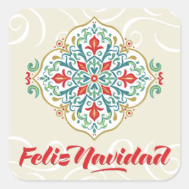 Adesivo Quadrado Feliz Navidad México Língua Espanhola Natal