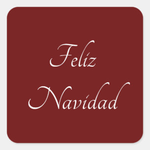 Adesivo Quadrado Feliz Navidad Natal Vermelho Festivo