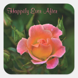 Adesivo Quadrado Feliz Nunca Depois da Rosa