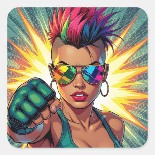 Adesivo Quadrado Feliz Orgulho! Lgbtqia+ Mês