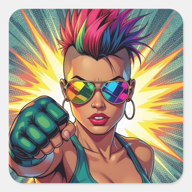 Adesivo Quadrado Feliz Orgulho! Lgbtqia+ Mês (Frente)