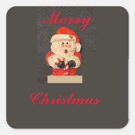 ADESIVO QUADRADO FELIZ PAPAIS NOEIS DE CANA DE CHRISRMAS