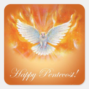 Adesivo Quadrado Feliz Pentecost por Jenny McLaughlin