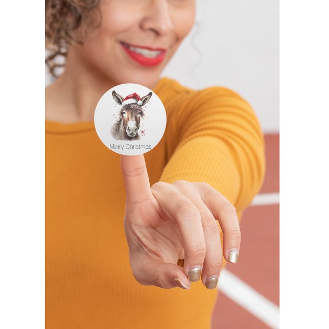 Adesivo Quadrado Feliz Pequeno Cachorro de Natal, personalizado (Criador carregado)