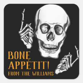 Adesivo Quadrado Feliz piada de Halloween