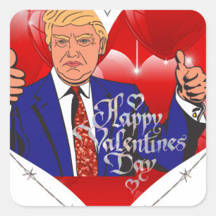 Adesivo Quadrado feliz porteiro de donald dia dos namorados