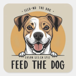 Adesivo Quadrado Feliz Pup Come
