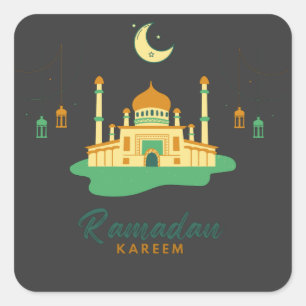 Adesivo Quadrado Feliz Ramadan Kareem E Eid Mubarak 2022