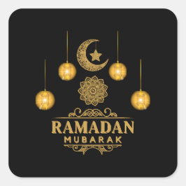 Adesivo Quadrado Feliz Ramadan Kareem E Eid Mubarak 2023